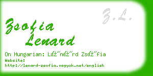 zsofia lenard business card